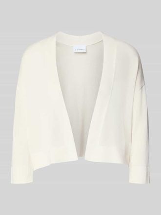 Comma Strickjacke aus Lyocell-Baumwoll-Mix in offener Passform in Weiss, Gr&ouml;&szlig;e L