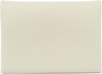 Herm&egrave;s White Epsom Leather Coin Purse/Coin Case (Pre-Owned)