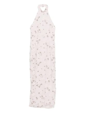 Rotate Abito lungo con scollo allamericana - Rosa