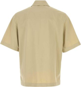 Burberry Mens Khaki Nylon Shirt Sparrowbeige Exterior: Camicie