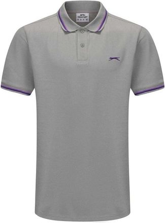 Slazenger Herenpoloshirt met contrasterende punten (Lichtgrijs)
