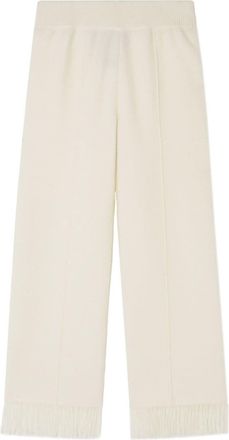 Alanui Finest fringe-detail trousers - women - Polyamide/Cashmere/Silk - S - White