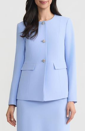 Kasper Three-Button Peplum Jacket in Paris Bleu at Nordstrom, Size 12