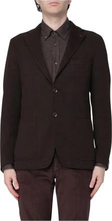 Tagliatore Montecarlo Knit Blazer - Jackets - Hombre - Marr&oacute;n - 4XL