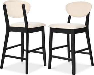 Best Choice Products Set of 2 Counter-Height Bar Stools, Armless W/Upholstered Seat Cushion & Backrest