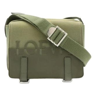 Loewe Pre-owned Cross Body Bags, unisex, Green, Size: ONE SIZE Pre-owned Canvas Shoulder Bag