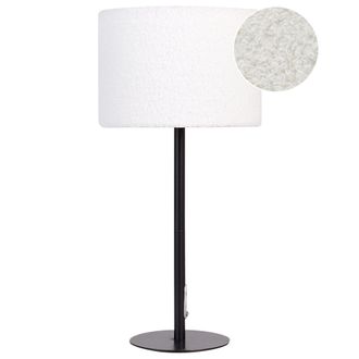 Beliani Beliani - L&aacute;mpara De Mesita De Noche Moderna Con Base De Metal Pantalla De Boucl&eacute; Blanco Vinazco
