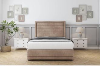Comfort Beds Anna Naples Divan Set No Drawers-26 Headboard-Footboard in Light Brown | Size: Single