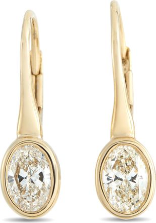Luxury Bazaar 18K Yellow Gold 1.02ct Diamond Earrings AER-20596-Y