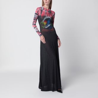 Balenciaga Extreme Tie Dye dress in black jersey
