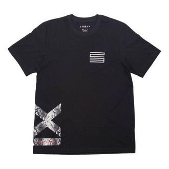 Nike Jordan Air Jordan 11 Snakeskin Tee snake pattern Short Sleeve Black CI0324-010