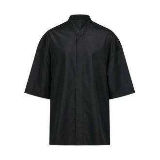 Rick Owens Short Sleeve Shirts, male, Black, Size: XL Giacca SS Jumbo Faun Shirt