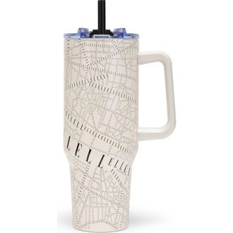 Elle 40oz Parisian Double Walled Insulated Stainless Steel Tumbler in Map It Out at Nordstrom