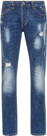 Philipp Plein Lion Circus mid-rise slim-fit jeans - men - Elastane/Cotton - 29 - Blue