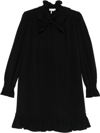 Chlo&eacute; ruffled mini dress - women - Silk - 36 - Black