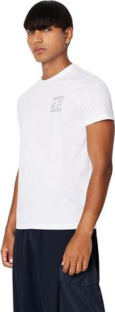 A|X Armani Exchange Slim Fit AX Logo T-Shirts Mens Clothing White : LG, Cotton