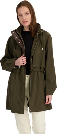 Elie Tahari Womens Diana Softshell Anorak Water-Resistant Lightweight Jacket w/Detachable Hood