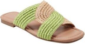 Marc Fisher Navie Slide Sandal in Green/Natural at Nordstrom Rack, Size 5.5