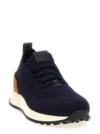 Tod's Technical Knit with Leather Trim Sneaker - Navy