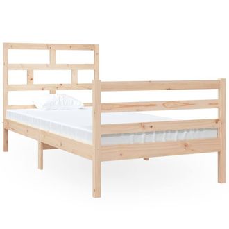 Berkfield Home Bed Frame 90x190 cm Single Solid Wood in Light Tan