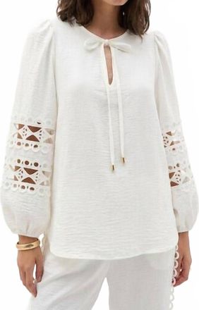 Joseph Ribkoff Chic Puff-Sleeve Top In Vanilla