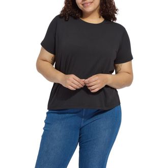 Lyss&eacute; Perfect Box Cut T-Shirt in Black at Nordstrom, Size 2 X