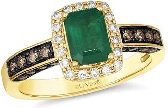 Le Vian 14K 1.19 Ct. Tw. Diamond & Emerald Cocktail Ring