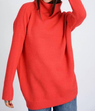 RD Style Nancy Ottoman Mockneck Sweater In Poppy Red