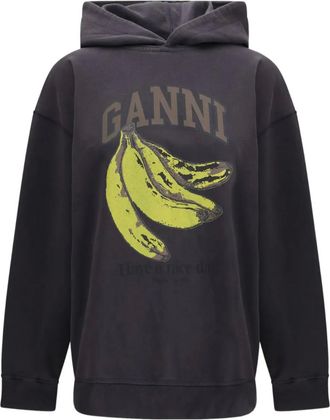 Ganni banana-print hoodie - Grijs