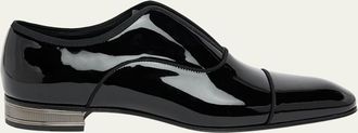 Christian Louboutin Mens Alphamale Galvin Patent Leather Cap-Toe Loafers