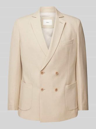 s.Oliver Black Label Regular Fit 2-Knopf-Sakko mit Leinen-Anteil in Beige, Gr&ouml;&szlig;e 102