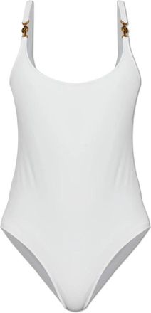 Versace Badpak uit &eacute;&eacute;n stuk - Dames - Badpakken - Wit - S - Leer - Badmode