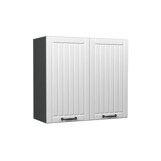 Vicco Pensile Da Cucina Fame-line, Bianco Rustico/antracite, 80 Cm, Vicco