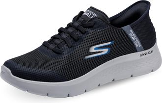 Skechers Mens Slip-ins GO Walk Flex Hands Up Trainers in Black - Comfortable Fit Casual Athletic Shoes - Gents Sports Footwear - Size UK 7 / EU 41