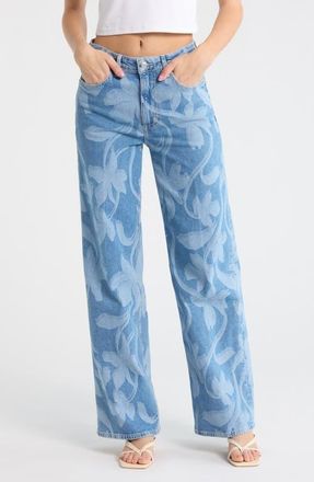 Rails Getty High Waist Wide Leg Jeans in Floral Laser at Nordstrom, Size 28