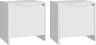 vidaXL Mesitas De Noche 2 Uds Madera Ingenier&iacute;a Blanco 45x34x44,5 Cm Vidaxl