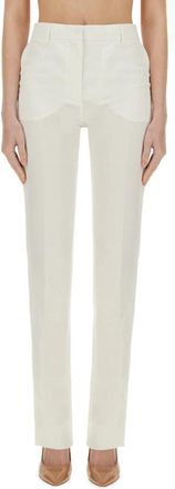 Sportmax Slim-fit Broek - Dames - Slim Fit Broeken - Wit - XS - Leer - Broeken