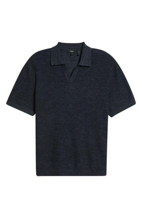 Theory Brenan Linen Blend Polo in New Baltic - 0W1 at Nordstrom, Size Xx-Large