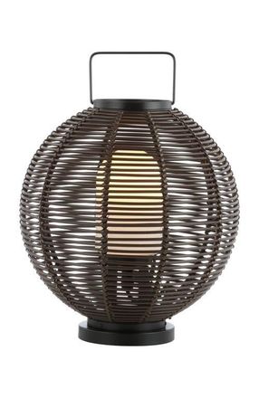 Jonathan Y Designs Jigu 22 Outdoor Woven Globe Asian LED Lantern, Coffee at Nordstrom
