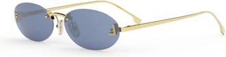 Fendi Crystal Gold Oval Sunglasses