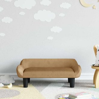 vidaXL Vidaxl - Sof&aacute; Para Ni&ntilde;os De Terciopelo Marr&oacute;n 70x40x24 Cm