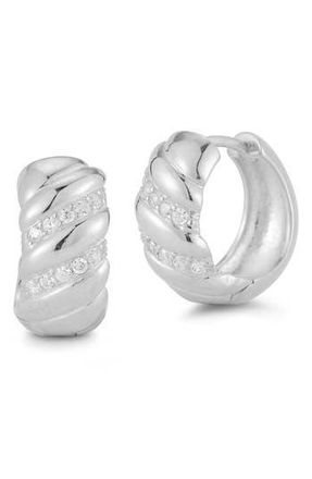 Glaze Jewelry Cubic Zirconia Twisted Hoop Earrings in Silver at Nordstrom Rack