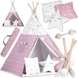 OEM Tenda Teepee Nukido Con Luci Per Bambini - Rosa Con Stelle