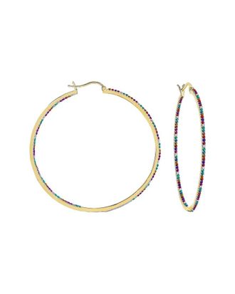 Rachel Glauber Plated Hoop Earrings