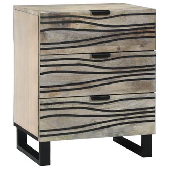Berkfield Home Bedside Tables with Drawer White & Black 50 x 33 x 60 cm