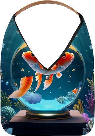 Generic Beautiful Fish Crystal Ball Reusable Lightweight Grocery Bags - Foldable Into Compact Pouch, Washable & Sturdy, Multipurpose for Shopping and Travel