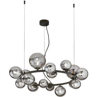 Luce-Ambiente-Design Sospensione honey in metallo nero con 16 diffusori fum&egrave;