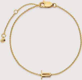 Monica Vinader Gold Initial T Chain Bracelet