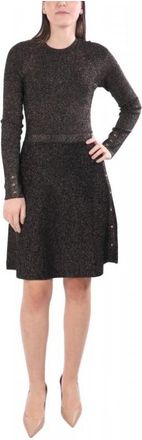 Karl Lagerfeld Paris Sketch Midi Jurk - Dames - Korte kleedjes - Zwart - M - Nylon - Kleedjes