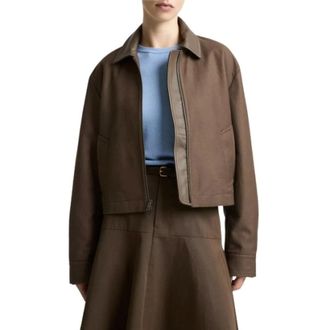 Vince Casual Cotton Twill Jacket - female - Vince - Light Jackets - Brown - S - Jackets